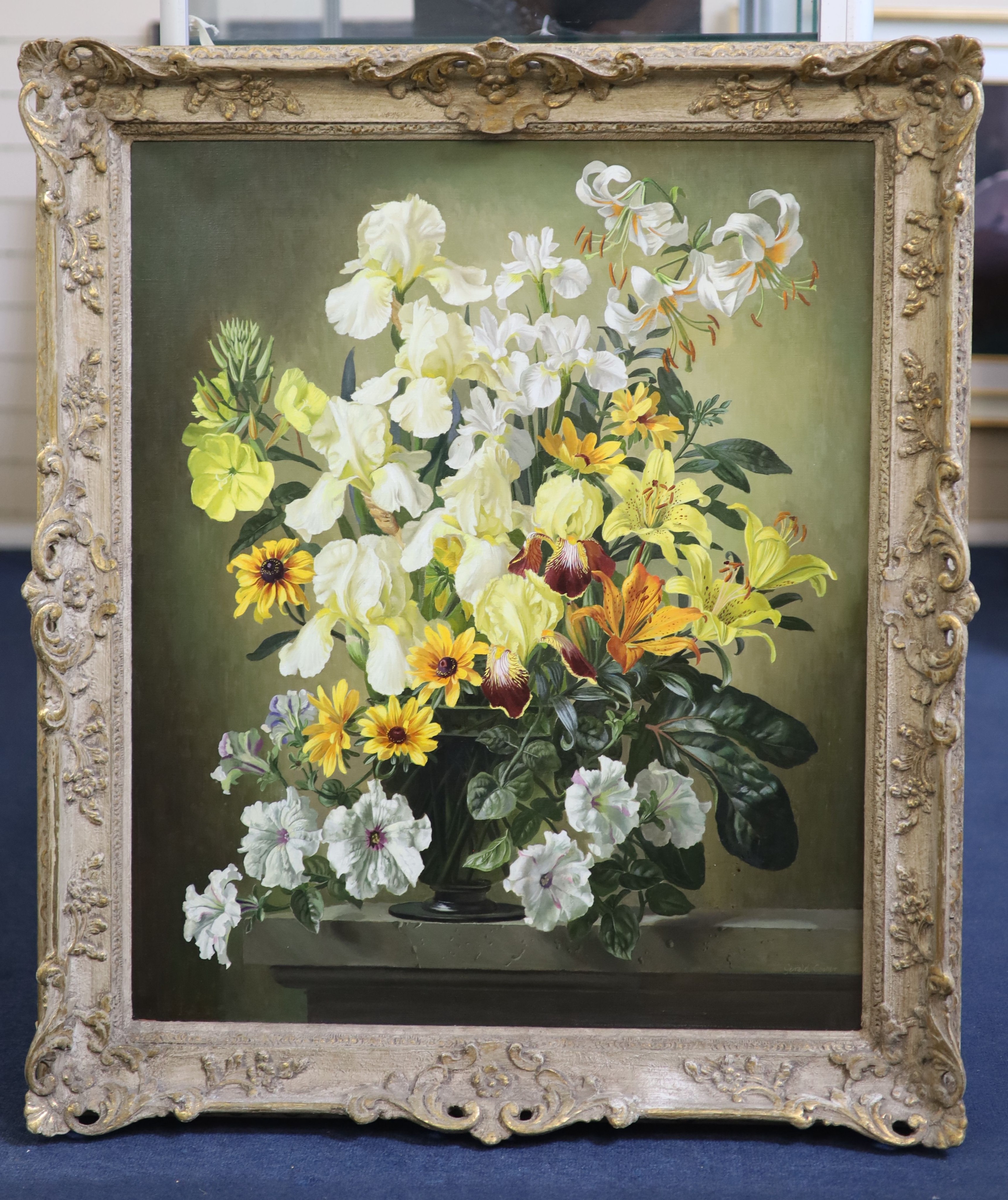 Gerald Cooper (1898-1975), Iris, Tiger Lily etc., oil on canvas, 75 x 62cm